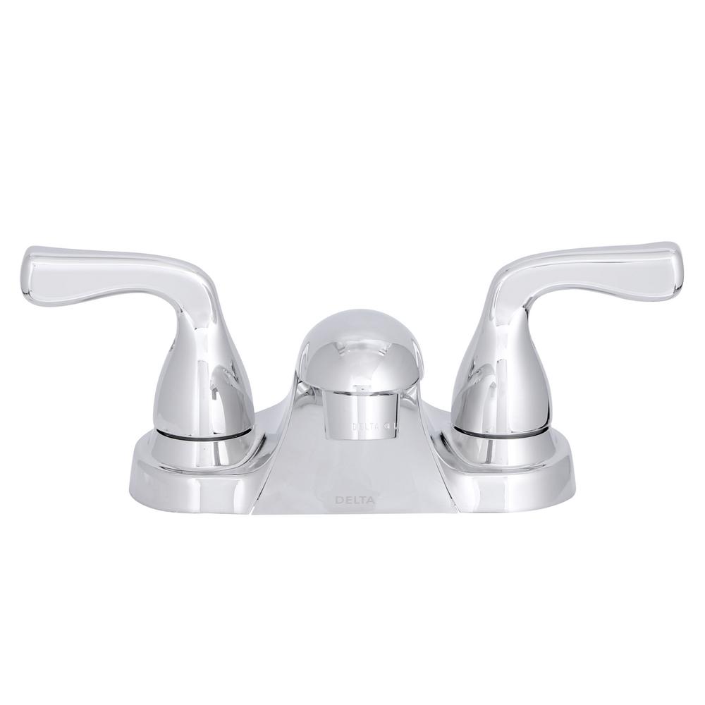 Foundations 4 in. Centerset 2-Handle Bathroom Faucet in Chrome