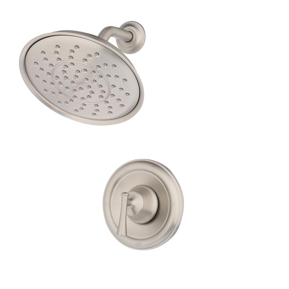 Ashville Single-Handle 1-Spray Shower Faucet with Valve in Spot Resist Brushed Nickel (Valve Included)